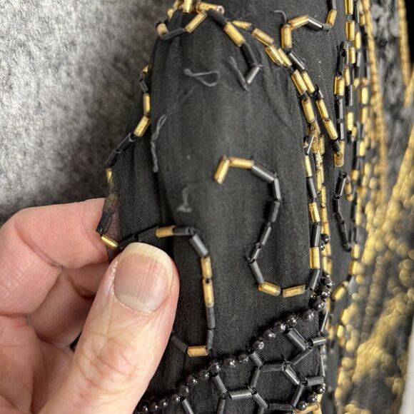 Vintage Mark John II Intricate Beaded Silk Top Size M Sequins Cocktail Party NYE - Picture 8 of 10